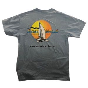 East Wind Cats Beach T Shirt Light Blue